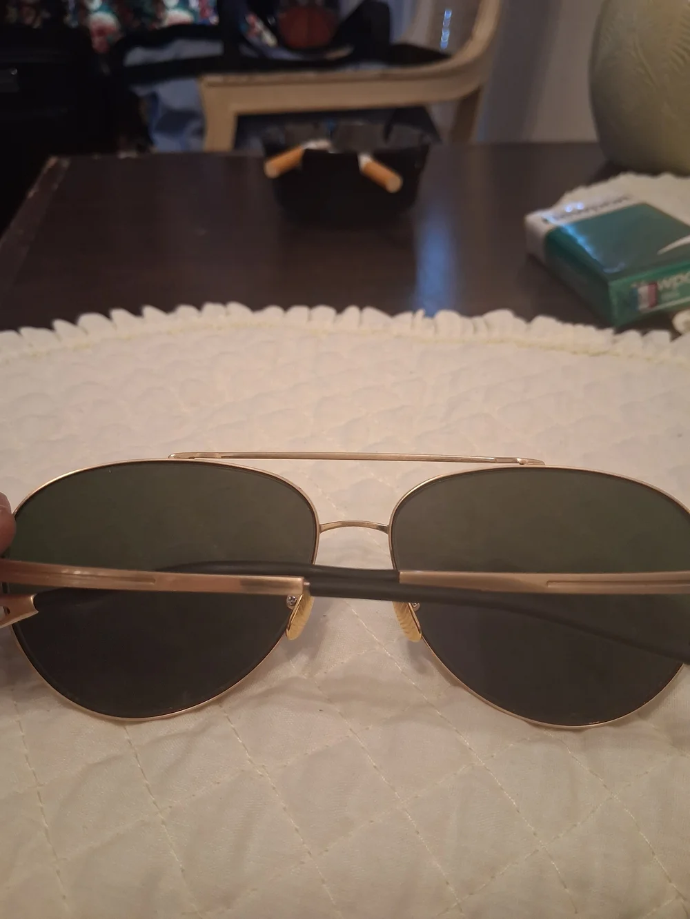 North Sails Gold Aviator Sunglasses with Dark Lenses